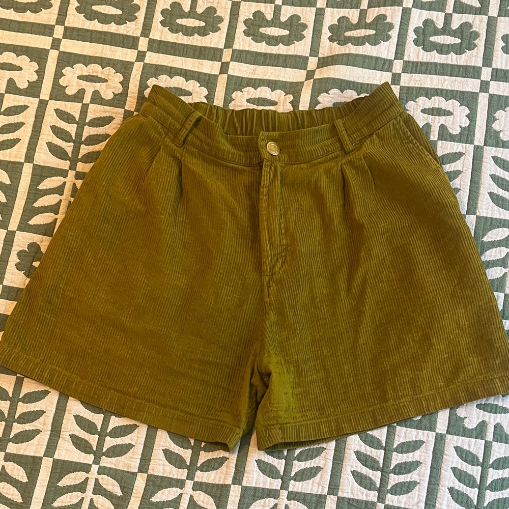 Big Bud Press corduroy trouser shorts, green size medium